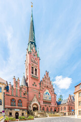 Fototapeta premium View at the Fraternity church in the streets of Altenburg in Germany