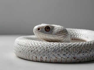 Fototapeta premium Sleek Snake on a Modern Minimalistic Background - Perfect for Contemporary Decor, Nature Art, and Stylish Design