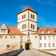 View at the Moritzburg castle in the streets of Halle in Germany