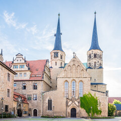 Obraz premium View at the Cathedral of Saint Johannes in the streets of Merseburg - Germany