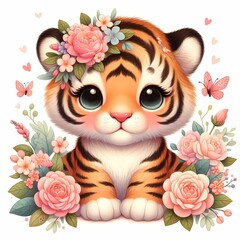Fototapeta premium Baby Tiger Illustration