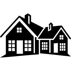 Silhouette  house vector element illustration icon  