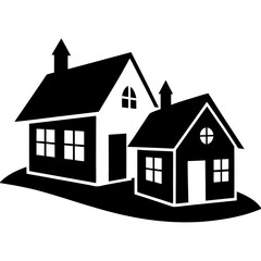 Silhouette  house vector element illustration icon  