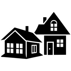 Silhouette  house vector element illustration icon  