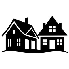 Silhouette  house vector element illustration icon  
