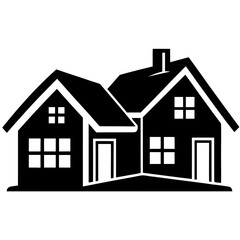 Silhouette  house vector element illustration icon  