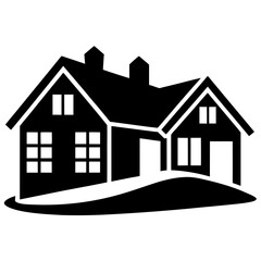 Silhouette  house vector element illustration icon  