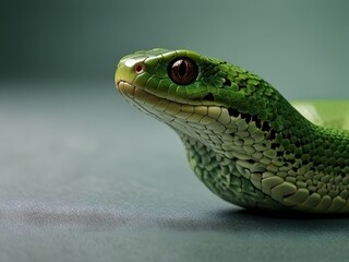 Fototapeta premium Sleek Snake on a Modern Minimalistic Background - Perfect for Contemporary Decor, Nature Art, and Stylish Design