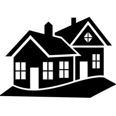 Silhouette  house vector element illustration icon  
