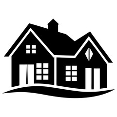 Silhouette  house vector element illustration icon  