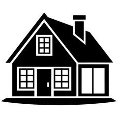 Silhouette  house vector element illustration icon  