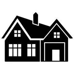Silhouette  house vector element illustration icon  
