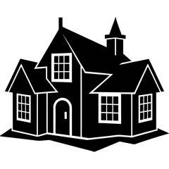 Silhouette  house vector element illustration icon  