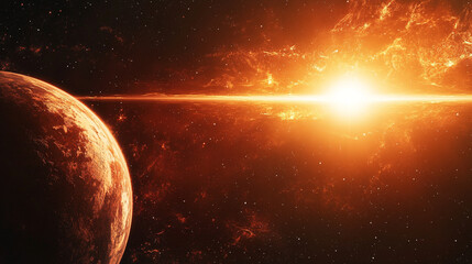 Obraz premium Sun light in space