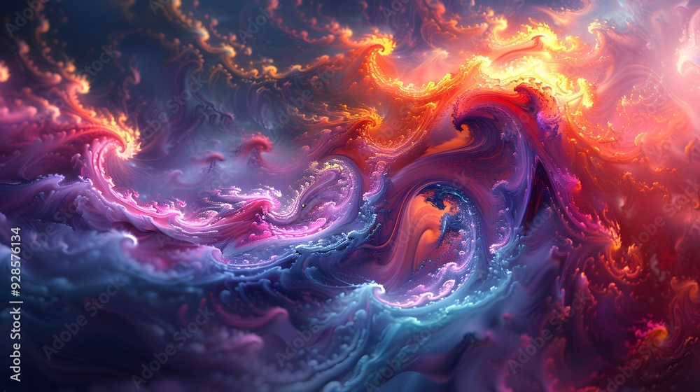 Wall mural Abstract Swirling Colors.