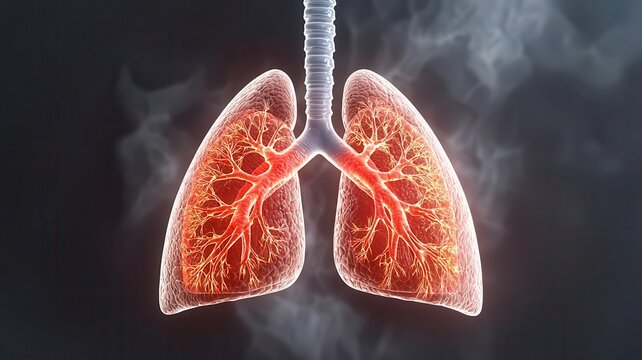 Close-up of lungs affected by COPD, with a focus on healthcare treatment plans and disease management, lung healthcare, chronic obstructive pulmonary disease