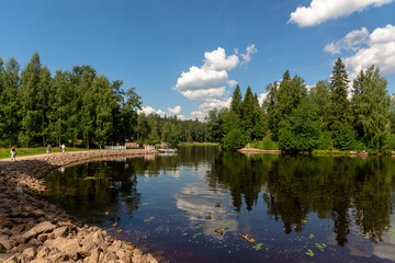 Vyborg, Russia - July 25, 2024 : Streets, sights of a beautiful ancient city.