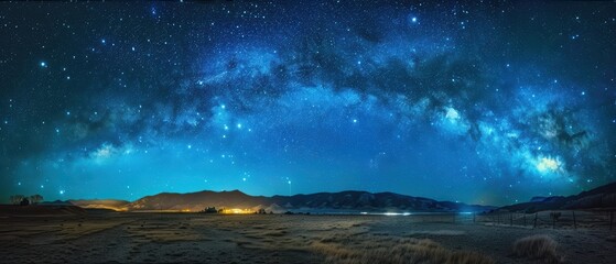 Dreamy Night Sky with Magical Meteor Showers and Shining Stars