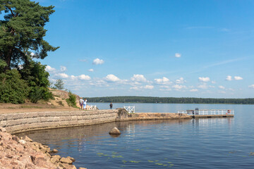 Vyborg, Russia - July 25, 2024 : Streets, sights of a beautiful ancient city.