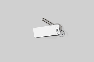 Key tag with ring mockup. 3D rendering