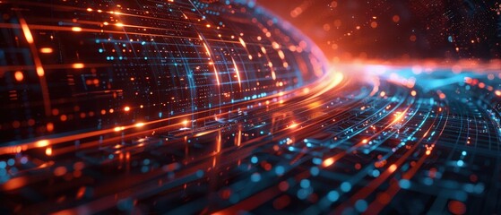 Obraz premium Futuristic Hologram Visualization with Intricate Designs in High Definition