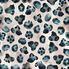 Watercolor Leopard Seamless Pattern