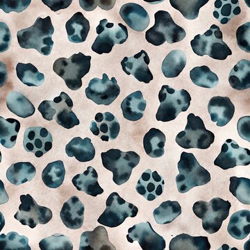 Watercolor Leopard Seamless Pattern
