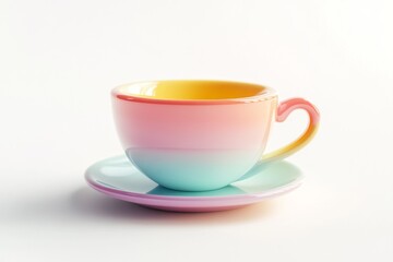 Obraz premium A colorful teacup white background, 