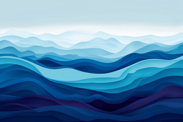 abstract blue background with smooth lines, futuristic wavy illustration	
