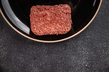 spam ham luncheon canned meat fresh meal food snack on the table copy space foodbackground rustic top view