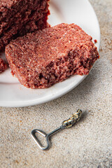 spam ham luncheon canned meat fresh meal food snack on the table copy space foodbackground rustic...