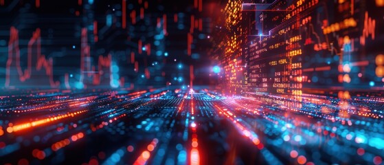 Obraz premium Futuristic - Hologram of Cryptocurrency Interface with Live Market Data for Digital Finance and Blockchain Technology