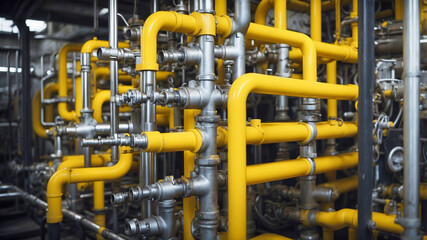 Yellow pipes network in an industrial facility