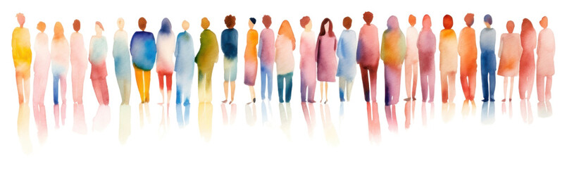 Fototapeta premium PNG Colorful diverse crowd illustration