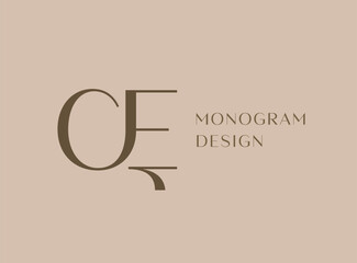 CE letter logo icon design. Classic style luxury initials monogram.