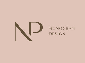 NP letter logo icon design. Classic style luxury initials monogram. © arbuzu