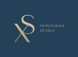 XS or SX letter logo icon design. Classic style luxury initials monogram.