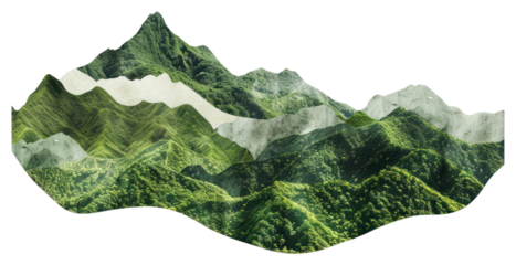 PNG  Abstract green mountain landscape illustration