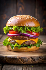 burger on white background