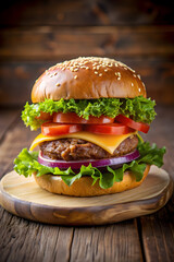 burger on white background