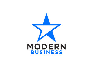 Obraz premium Star Logo. Geometric Origami Style isolated on White Background. Usable for Business and Branding Logos.