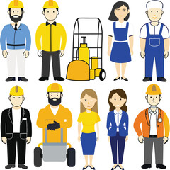 Warehouse workers vector characters