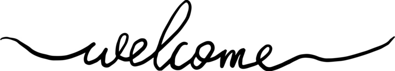 Handwritten welcome english letter design