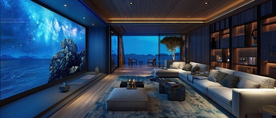 Futuristic Smart Entertainment Space with Displays and Interactive Systems for Ultimate Immersion