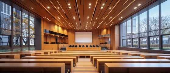 Futuristic Smart Educational Facility with Projectors and Interactive Learning Tools