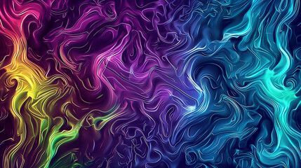 Obraz premium Vivid abstract swirling pattern with neon colors, perfect for vibrant and energetic design projects or psychedelic themes.