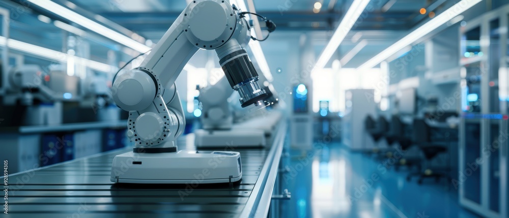Wall mural cutting-edge robotics laboratory with state-of-the-art ai-driven machines
