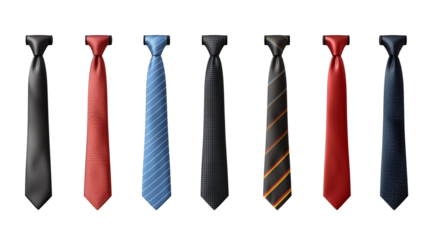 colorful tie isolated on transparent background
