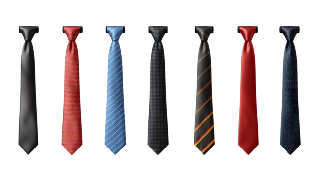 colorful tie isolated on transparent background - Powered by Adobe