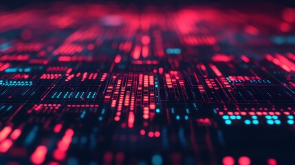 Obraz premium Business downfall, holographic price drop, futuristic economic collapse, neon tech background